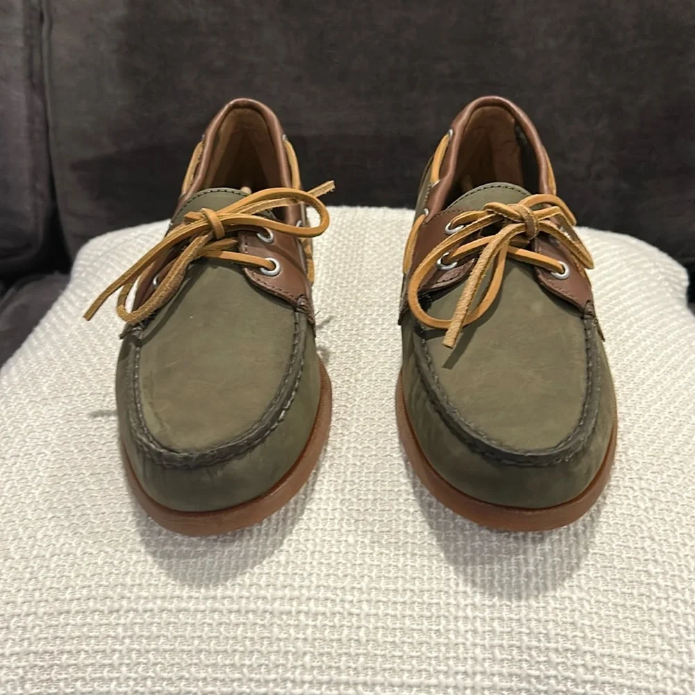Just Like Sebago’s Froats Men's Green & Brown Colorblock Leather Boat Shoes